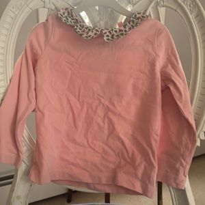 Mini Boden size 3-4 pink shirt with bird collar